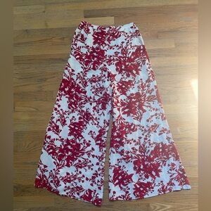 Wide leg cotton trousers